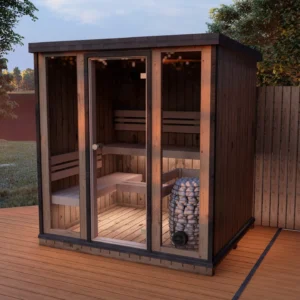 Indoor outdoor sauna big