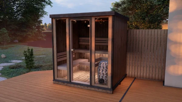 Indoor outdoor sauna big