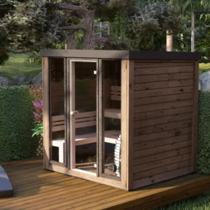 Indoor outdoor sauna middle